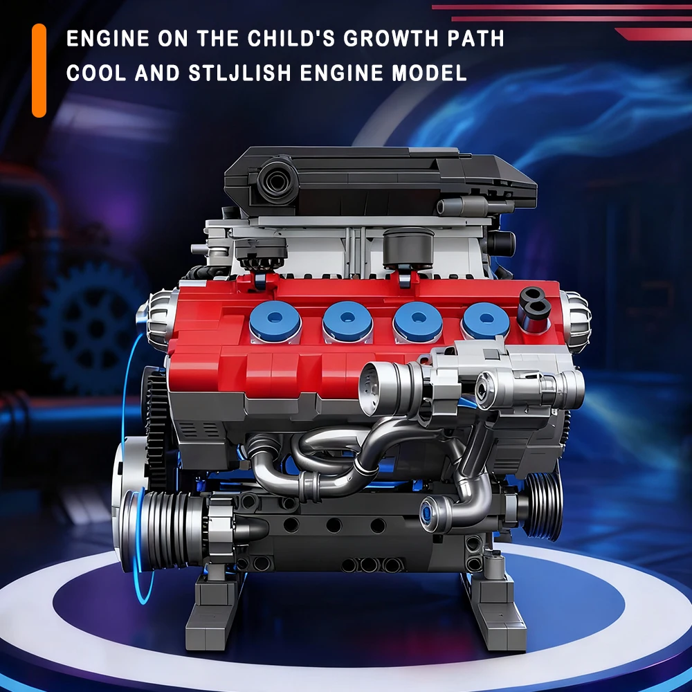 Bloques de construcción de maquinaria de motor SF90, juegos de ensamblaje técnicos de alta tecnología, modelo de ladrillos, juguetes, decoración de escritorio, regalo de Navidad para niños