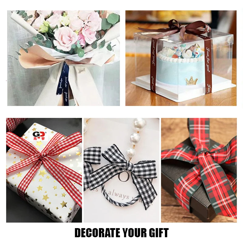 Scottish Tartan Ribbon Popular Clothing Accessories Handmade Decorative Packaging 5Yard per Lot 6mm, 9mm, 16mm, 25mm, 38mm T-06