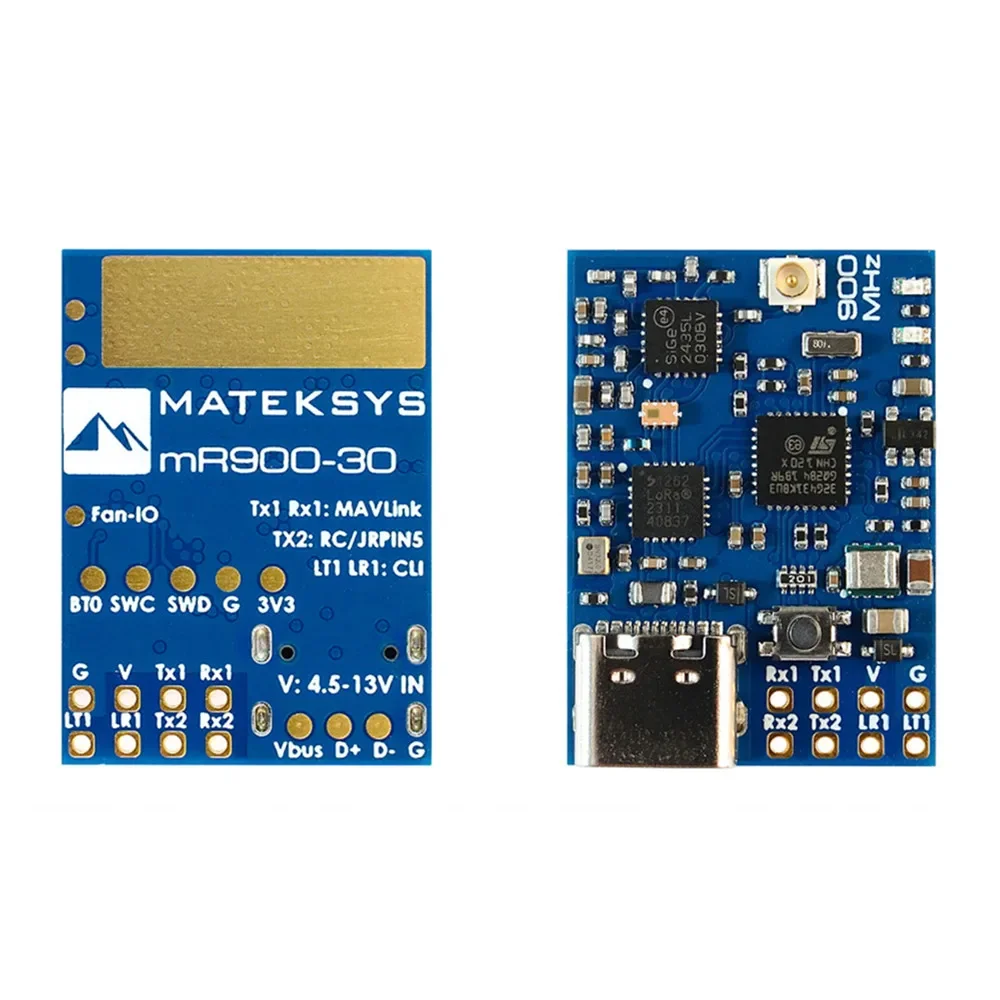 MATEK Mateksys mLRS MAVLink 900MHz Receiver, mR900-30  900MHZ 868MHz 915MHz FCC RECEIVER 30 dBm RF power For Long Range FPV RC