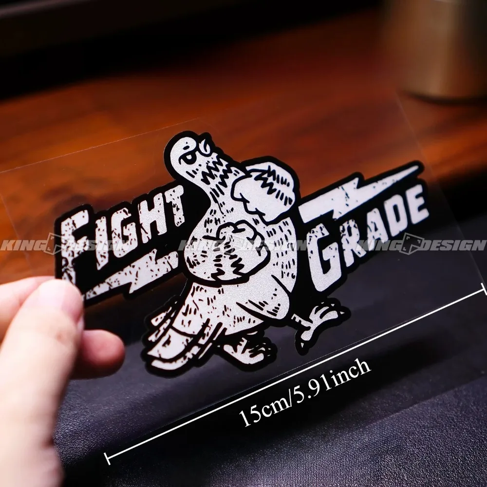1Pc Combat-Level Boxing Eagle Vintage Distressed Transparent Vinyl Sticker for Motorcycle Helmet,Scooter Window,Laptop Decor