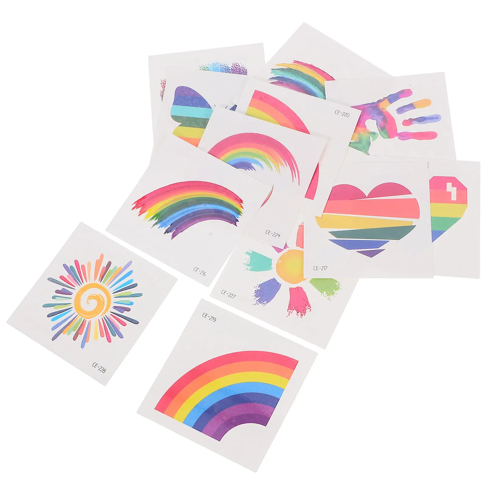 

24 Pcs Gay Pride Tattoos Waterproof Temporary Stickers for Body Face Hand Rainbow Parade Festival Decoration