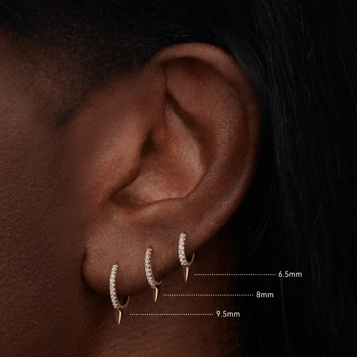 Round Cut Lab Diamond Single Earring D/E Color VS/VVS Clarity Lab Created Diamond Hoop Earring 9K/14K/18K Gold Fine Jewelry - view 4