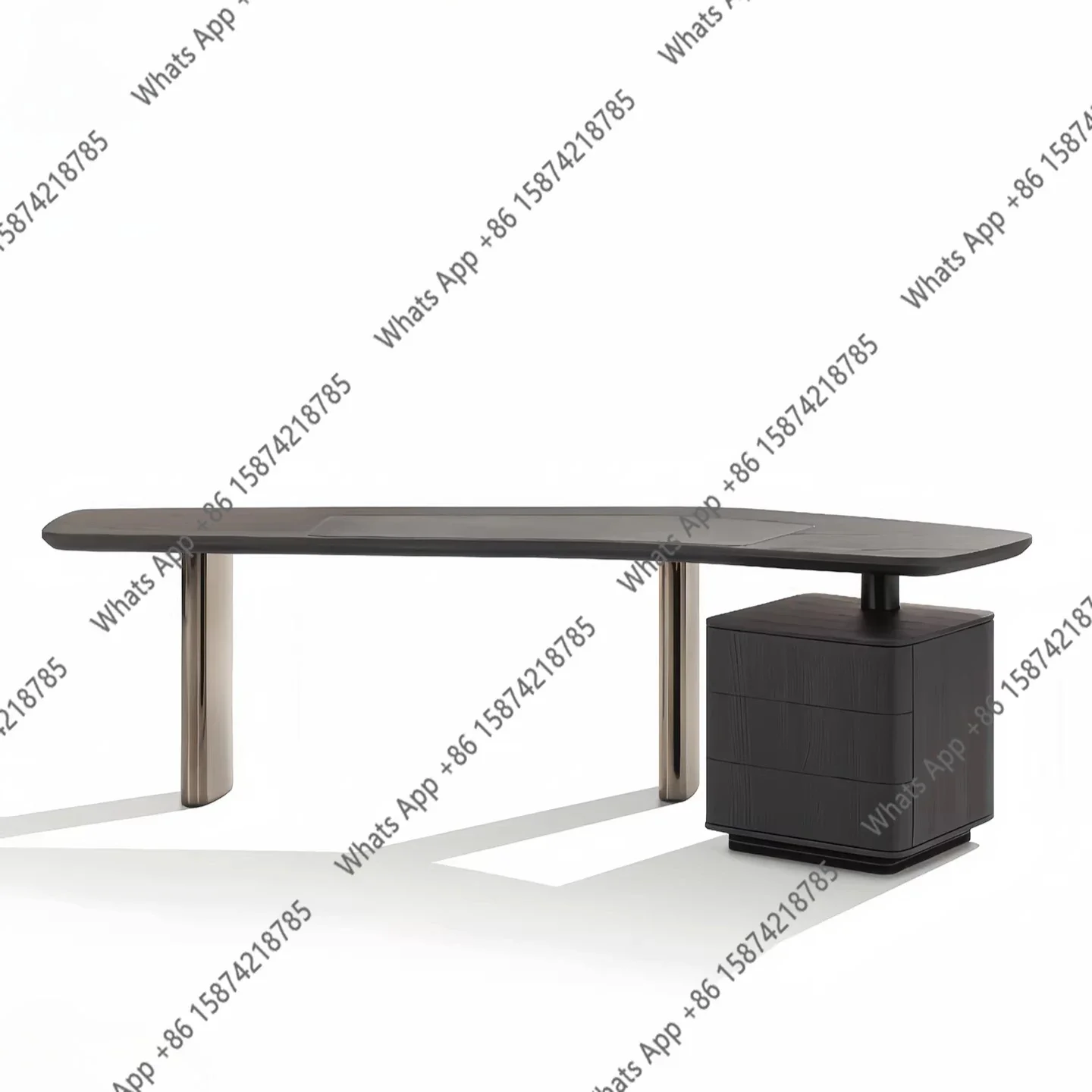 N67 Italian minimalist designer high-end desk office household simple modern study special-shaped computer desk writing desk