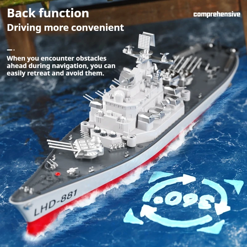 LHD-881 Rc Boats 1:390 Remote Control Battleship Warship Boats Simulation Rc Ship Educational Toys Hobbies Children Gifts