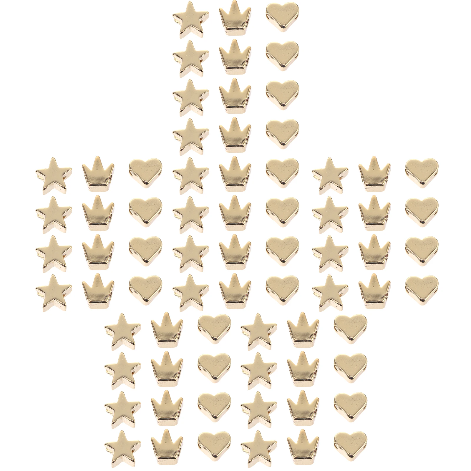 

90pcs Crown Heart Star Spacer Beads Jewelry Making Diy Bracelet Necklace Alloy Craft Beads For Halloween Christmas Gift