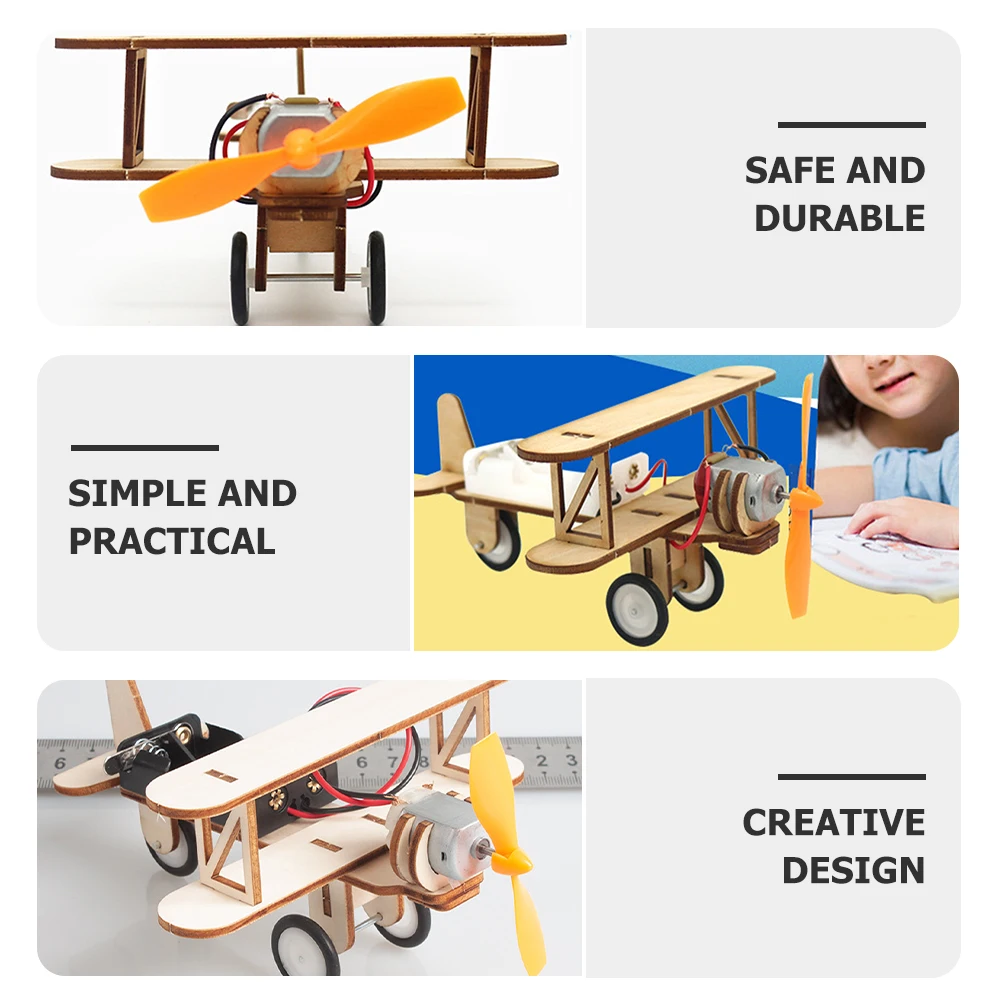 

2 Pcs Electric Taxiing Aircraft Kids Building Toys Plane Airplane Assembly Kit for Model
