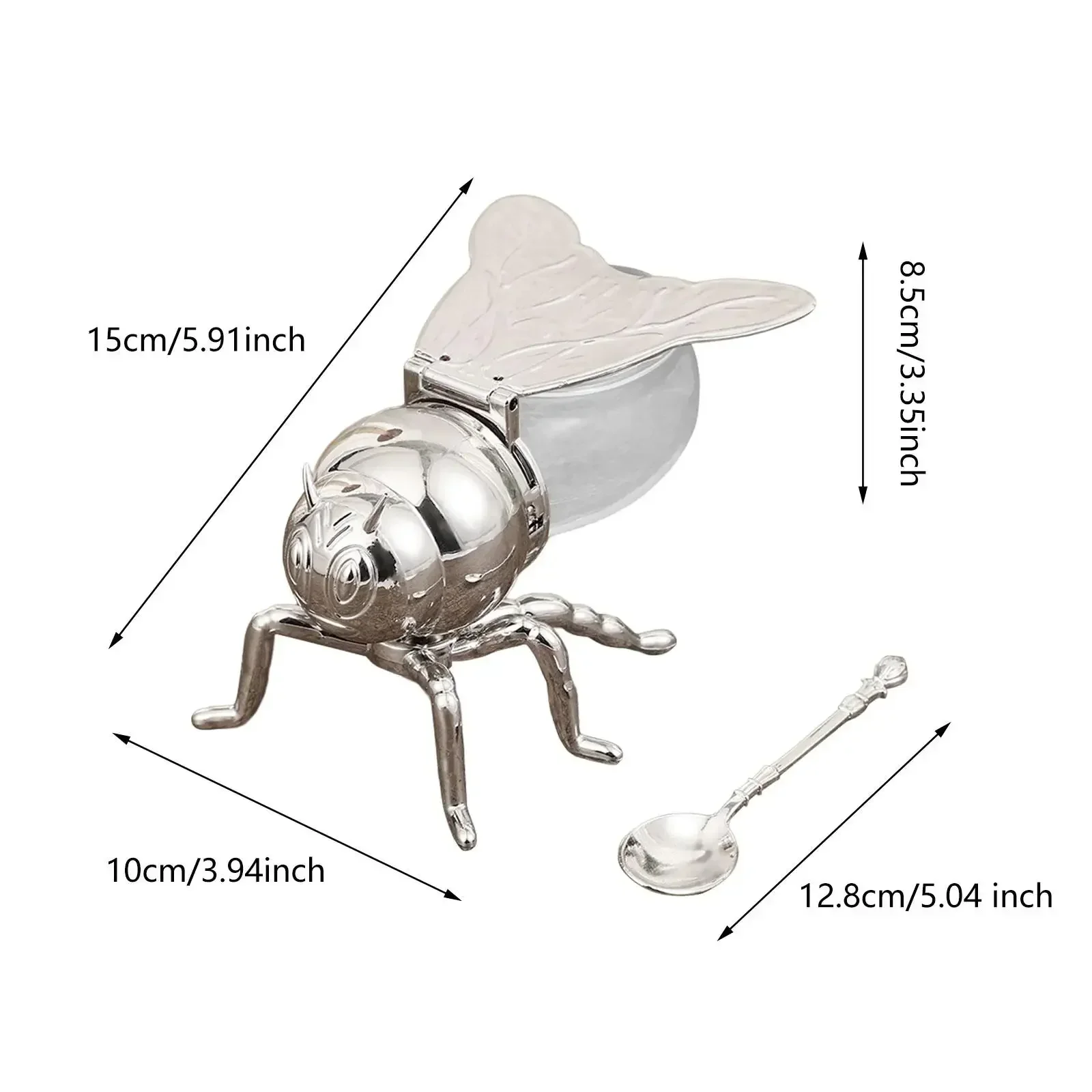 Creative cartoon Bee Shaped Seasoning Jar Honey Pot with Spoon for Kitchen Decor Festive Parties condiments oil Storage Holder
