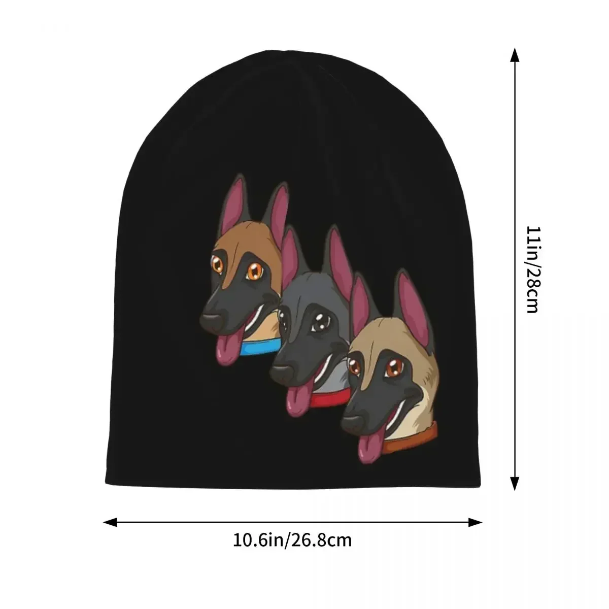 Belgian Shepherd Dog Malinois Warm Knitted Cap Hip Hop Bonnet Hat Autumn Winter Outdoor Beanies Hats for Unisex Adult