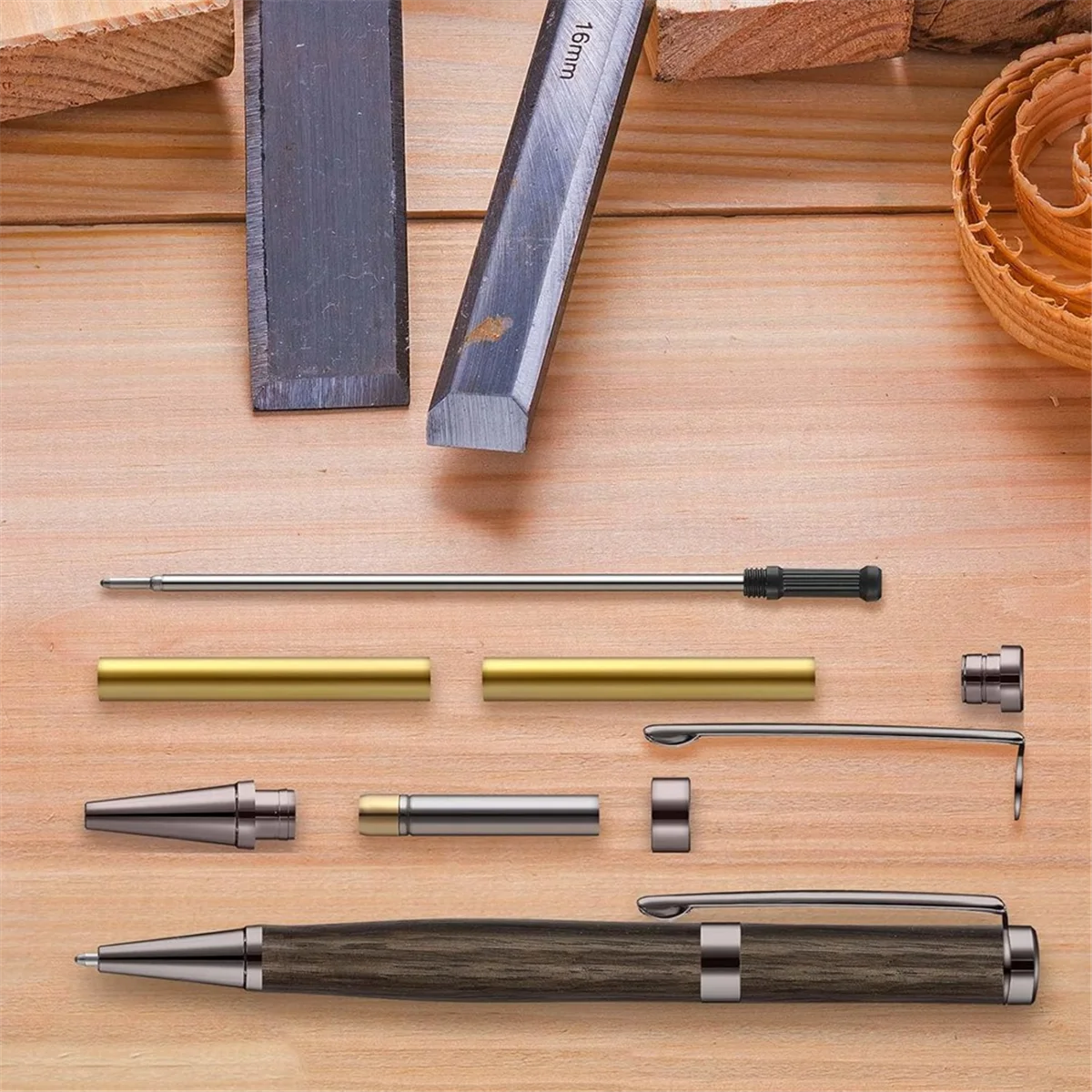 

Y31A 48pcs WoodenTwist Pen Kit 7mm Slim Pen Kit Twist Pen Set with Replacement Lathe DIY Copper Pen Making Office Supplies A