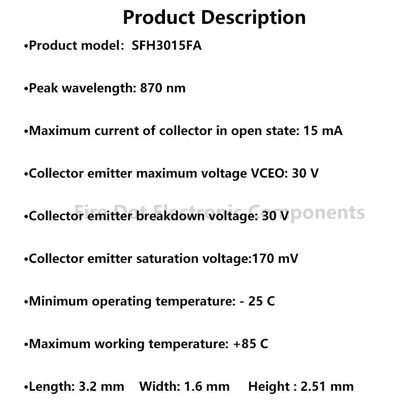 10 pieces/batch SFH3015FA SFH3015FA-Z SFH3015FA-2/3 Sensor phototransistor emitter LED lighting components