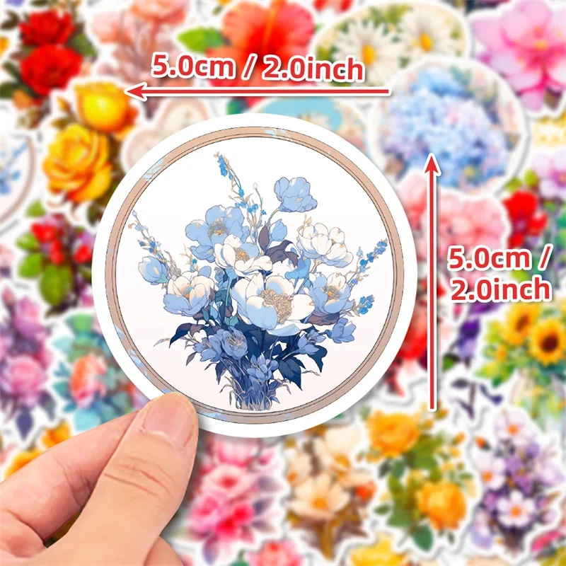 10/30/50PCS Vintage Rose PVC Sticker Aesthetic Children's Decoration Scrapbooking Korean Stationery School Supplies for Kids