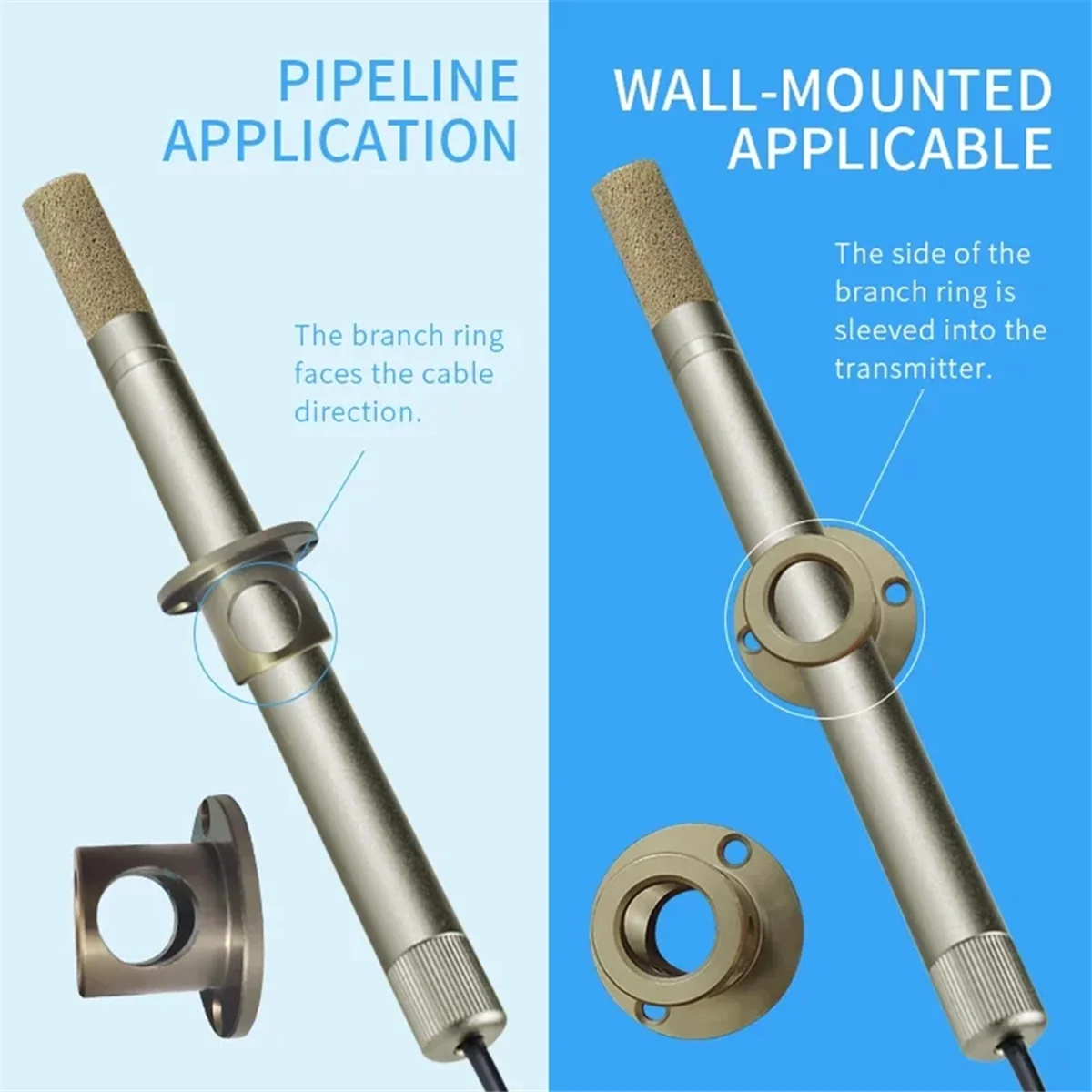Capteur de température et d'humidité AD411-Metal RS485, Pipeline résistant aux hautes températures, puce industrielle de haute précision