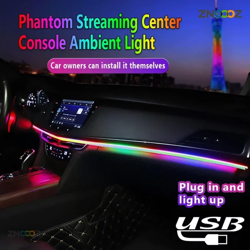 ZNOOOZ 140cm luci ambientali per auto LED interni RGB Symphony Atmosphere Lamp USB APP Control per Tesla Model 3 Y S X