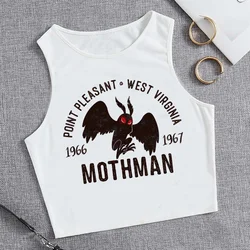 mothman tank top fairy grunge fairycore crop top Woman aesthetic goth yk2 Harajuku t-shirts