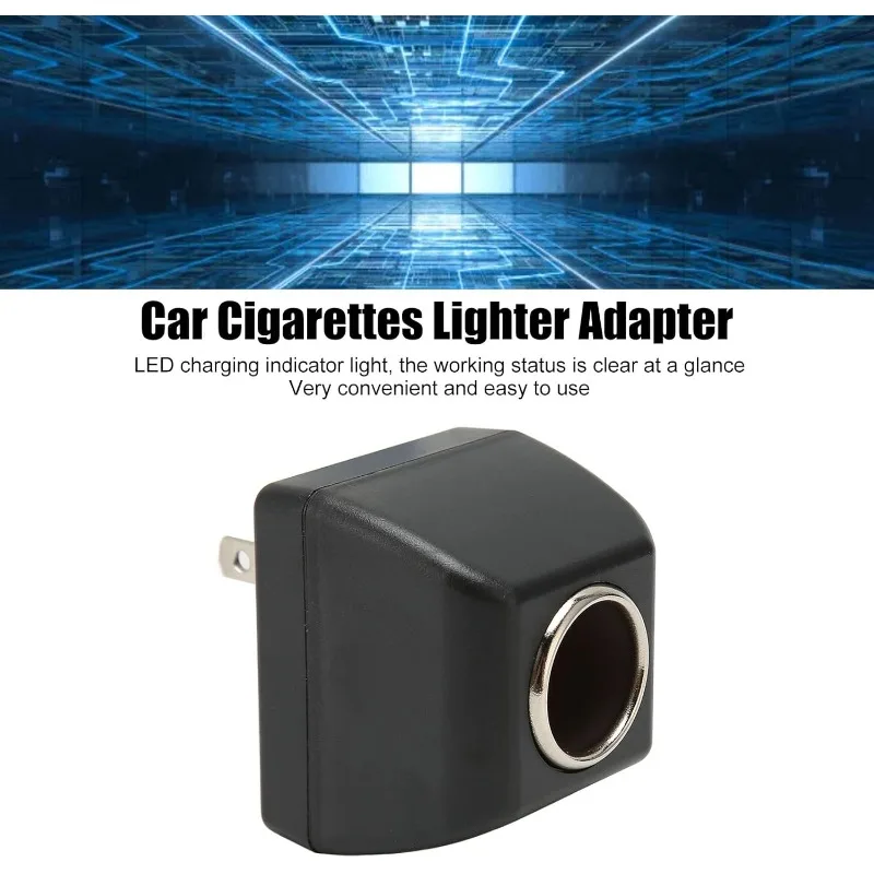 110V 240V AC To 12V DC Car Power Adapter,Portable Car Cigarettes Lighter Adapter with LED Light Indicator (US EU UK Plug)