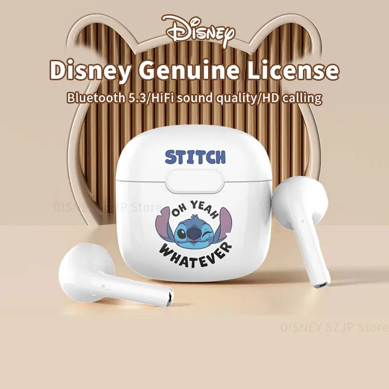 New Disney Stitch Mickey Minnie Wireless Bluetooth Earbuds C01 HiFi Surround Sound Headsets Smart Touch Long Battery Life