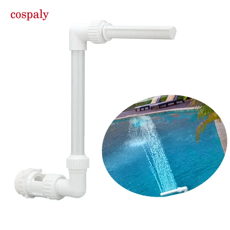 A Swimming Pool Waterfall Fountain Kit Sprinklers PVC Feature Water Spay Pools Water Fun Accessories For 1.5 Inch Pool Interface