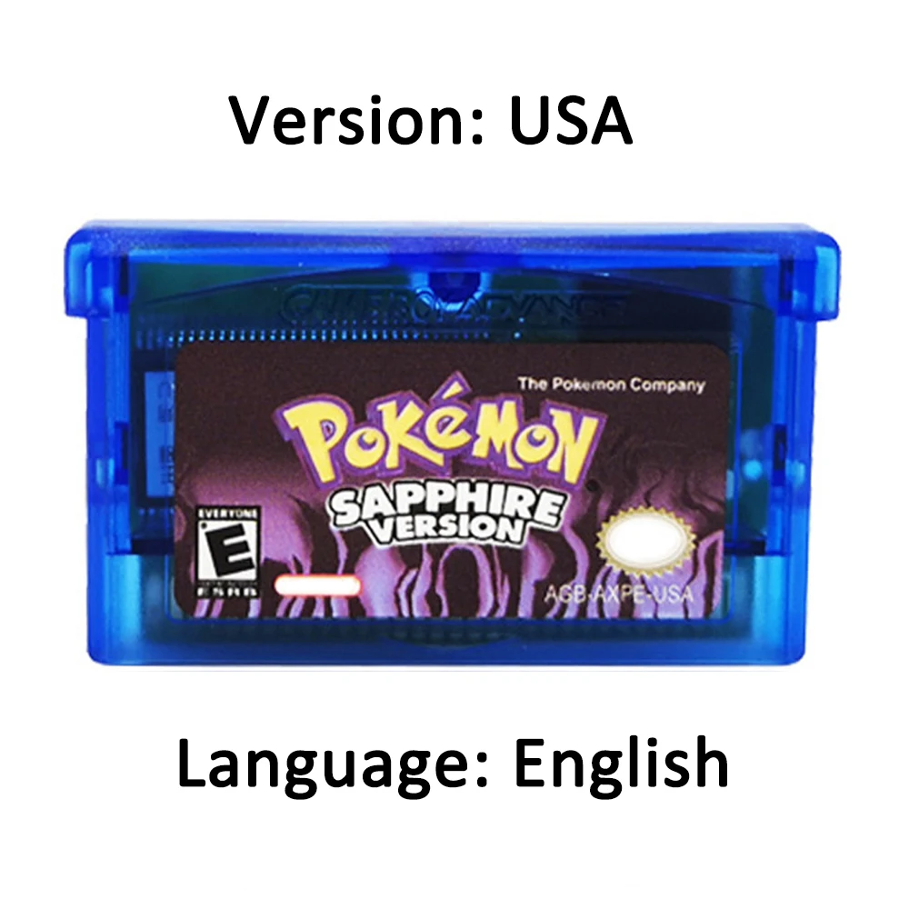 GBA Game Pokemon Series 32 Bit Video Game Cartridge Console Card Pokemon Emerald Ruby FireRed LeafGreen Sapphire Multi-language