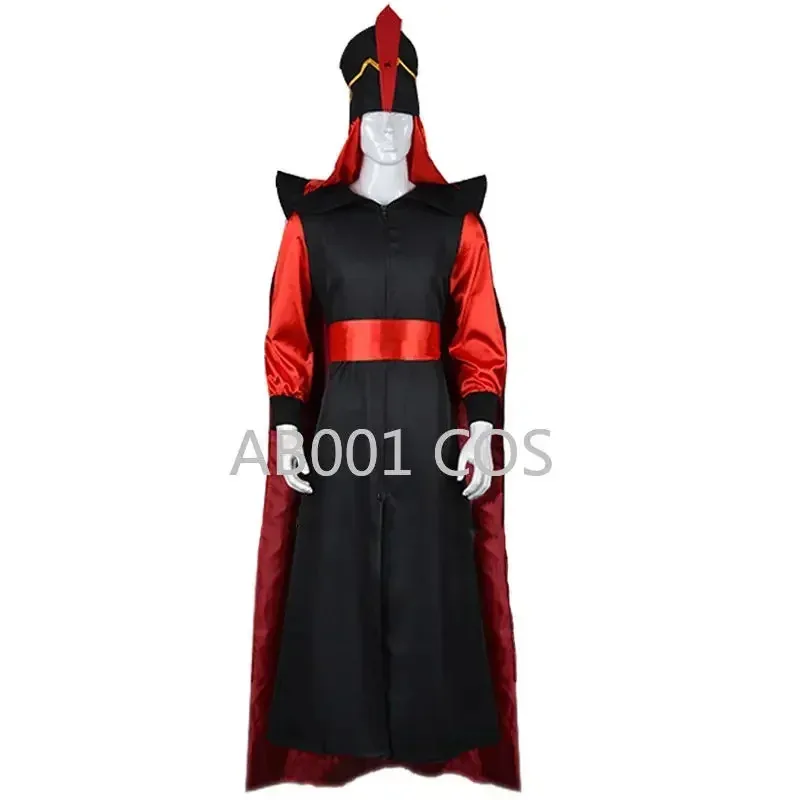Película temática lámpara Aladdin jafar hombre disfraz de maquillaje de halloween juego de rol para adultos bata de mago disfraces Cosplay