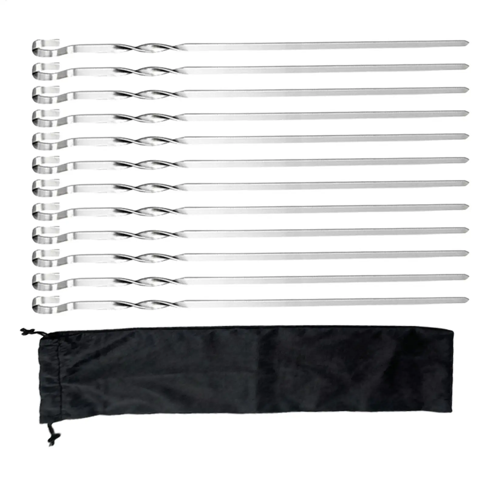 

Metal Skewers Stainless Steel Long Flat BBQ Sticks Metal Grilling Skewers For Camping Outdoor Cooking Party Restaurant Meat