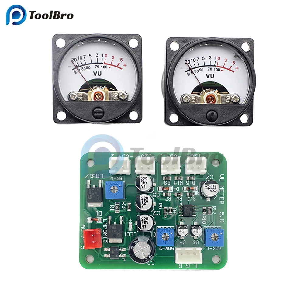 Indicateur de niveau de carte d\'amplificateur stéréo avec technologie de pilote, VU, compteur audio, 9-12V DC, 2 pièces