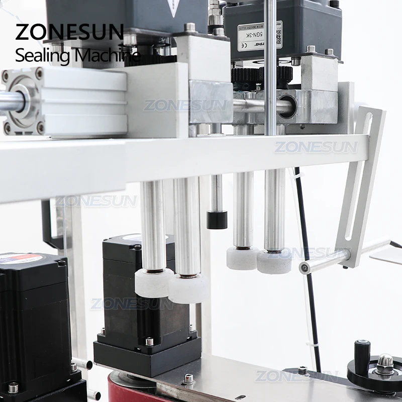 ZONESUN XG440DV Dropper Bottle Spray Caps Automatic Screw Linear Capping Machine With Dust Cover And Cap Feeder