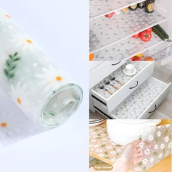 1 Roll Daisy Shelf Liner For Kitchen Cabinets EVA Waterproof Fridge Pad Cupboard Mat Easy Placemats Non-Adhesive Drawer Liner