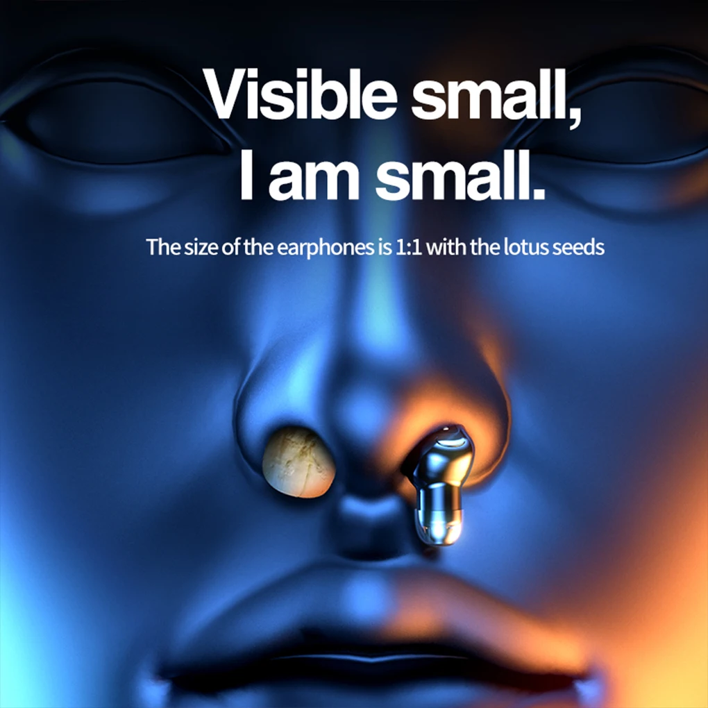 1 Piece Wireless Earphone Portable Mini Battery Operated IPX5 Waterproof Sweatproof Voice Assistant In-ear Headset Earbud