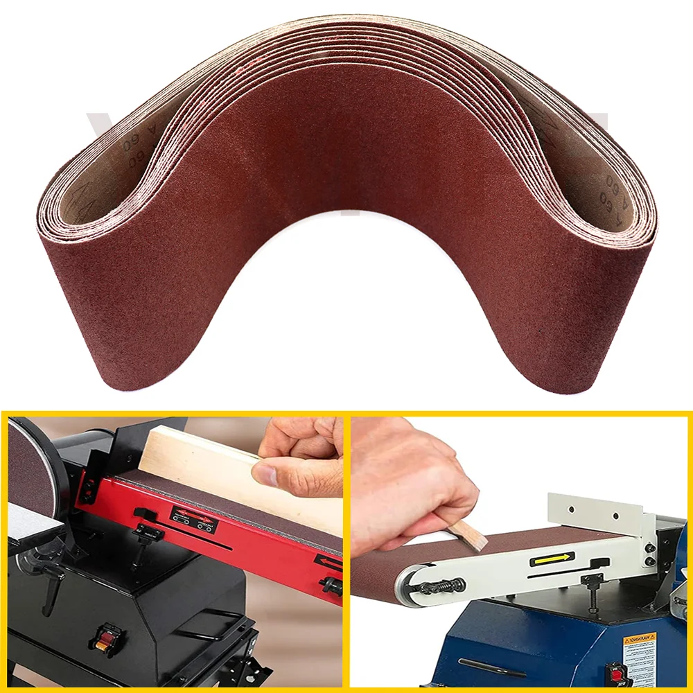 5PCS 1220x150mm Sanding Belts 6x48 Inch Aluminum Oxide Abrasive Belts for Wood Grinding Metal Polishing Belt Grinder Accessories