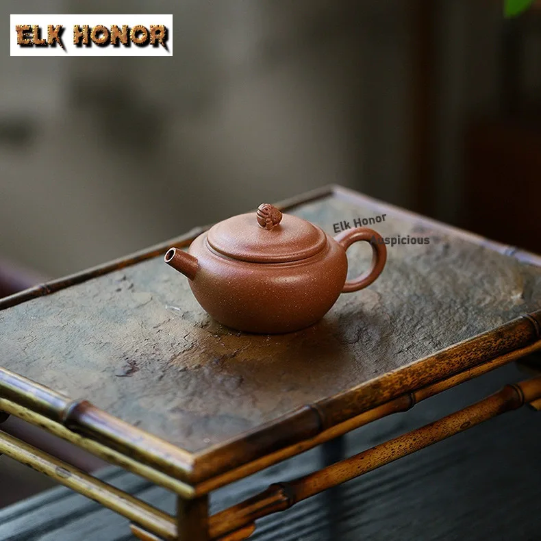 

130 мл старинные чайники из фиолетовой глины Исин, горшок ручной работы с золотой жабой, чайник из необработанной руды, грязевой чайник с ситечком Zisha Teaset Teaware