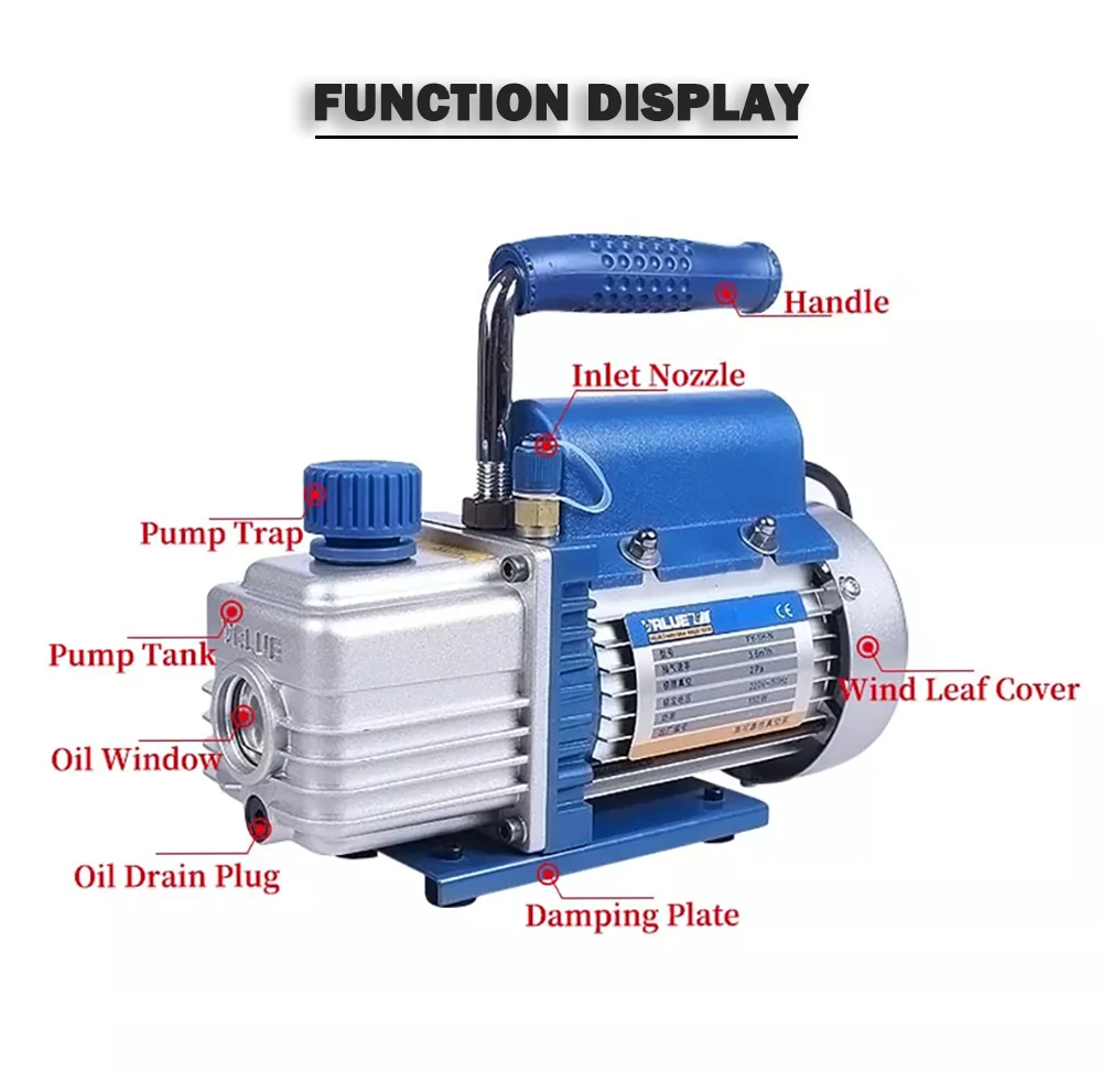 Pompa próżniowa do klimatyzatorów sprężarka Mini pompa zestaw pompy próżniowa o niskim poziomie hałasu FY-1H-N 220V narzędzie do naprawy chłodzenia