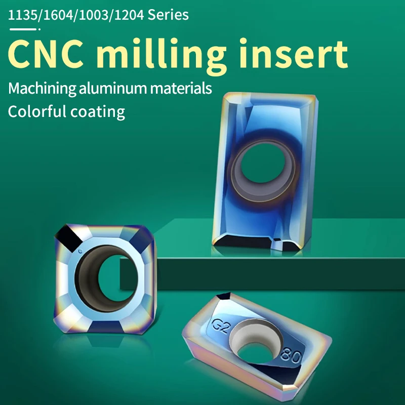 

UFS TAP Colorful high gloss aluminum milling inserts APKT1135/R0.2 milling aluminum cutting particles APKT1604/R0.2 PVD coating