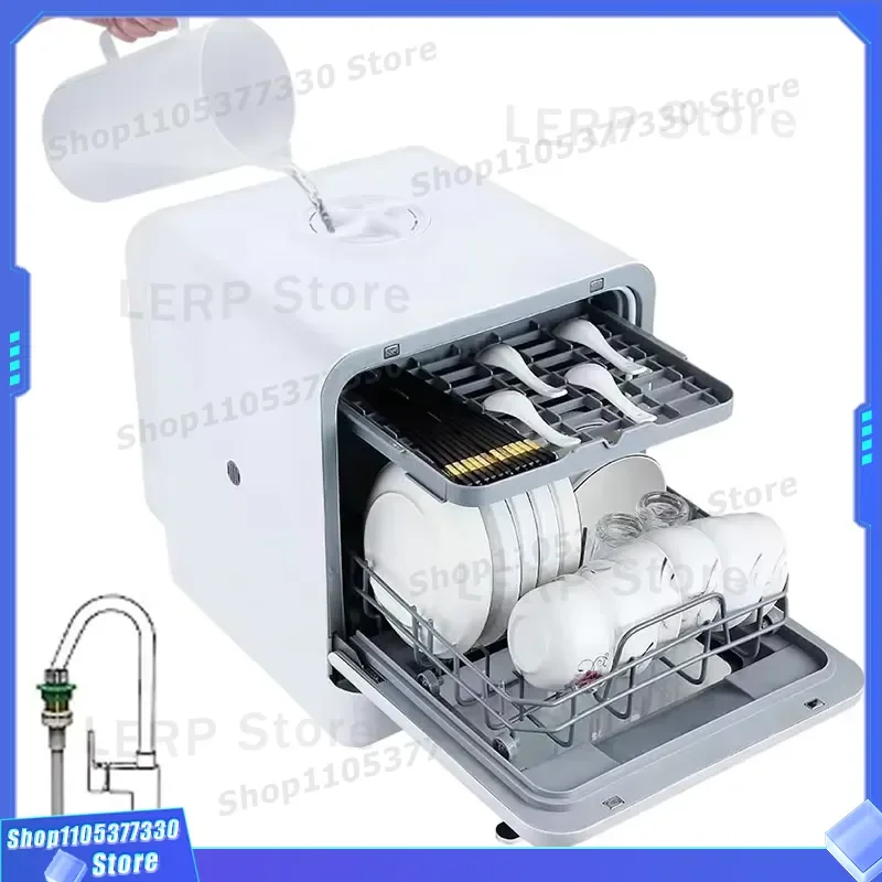 Countertop Dishwasher Multi-function Dish Cleaning Machine Water Tank Portable Household Fully Automatic Dishwasher 41-60L