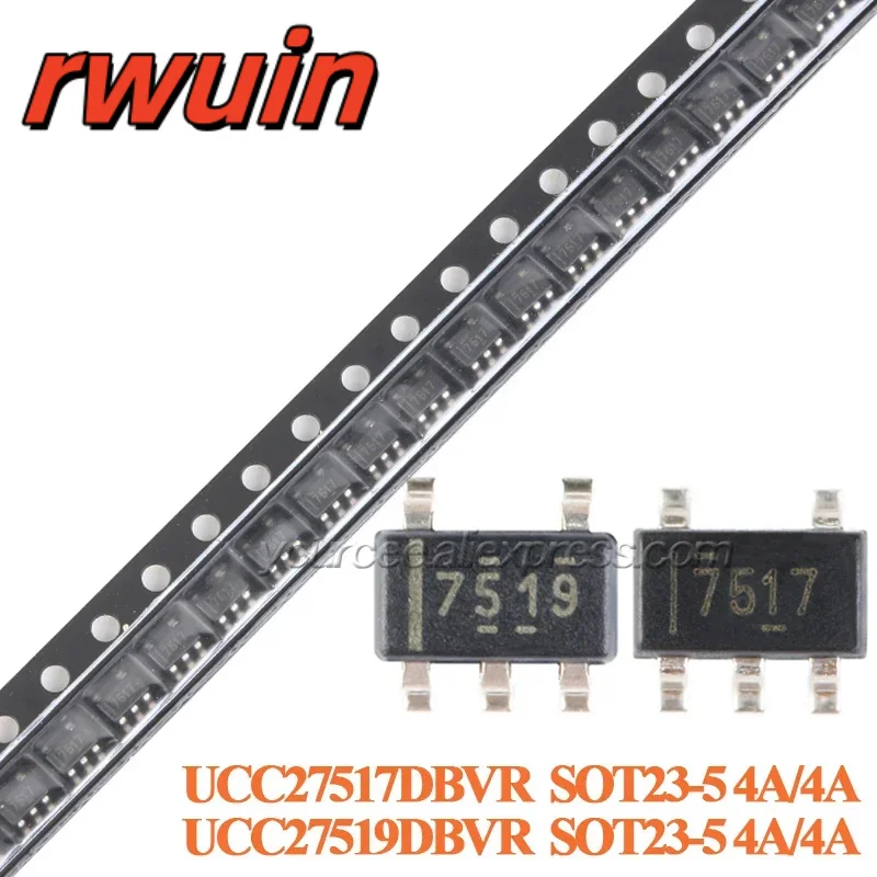 50pcs/5pcs UCC27517DBVR UCC27517 7517 UCC27519DBVR UCC27519 SOT23-5 4A Single-channel High-speed Low-side Gate Driver IC Chip