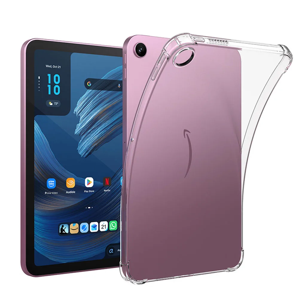 Clear TPU Shockproof Case for Amazon Alexa Tablet 8 (2026) 8.7 Inch Four Corners Reinforced Transparent Flexible Protective Cove