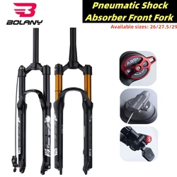 Bolany MTB Fork Magnesium Alloy Air Pressure Suspension 26 27.5 29 Inch Shoulder/Wire Control Straight/Conical Tube Lock Fork