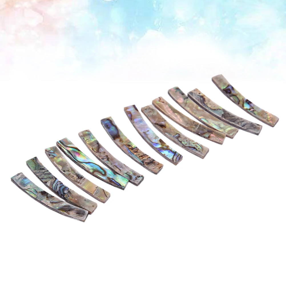 

12Pcs Paua Abalone 5Mm Curved Shell Strips for Guitar Sound Hole Rosette Inlay Natural Decor Trim for Electric Bass