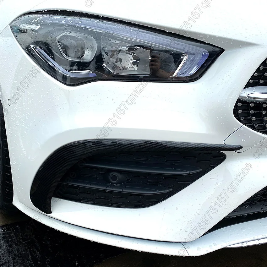 For Mercedes Benz CLA Class C118 X118 CLA35 AMG 2020-2023 Black Front Bumper Spoiler Splitter Air Vent Fog Lamp Grille Trim