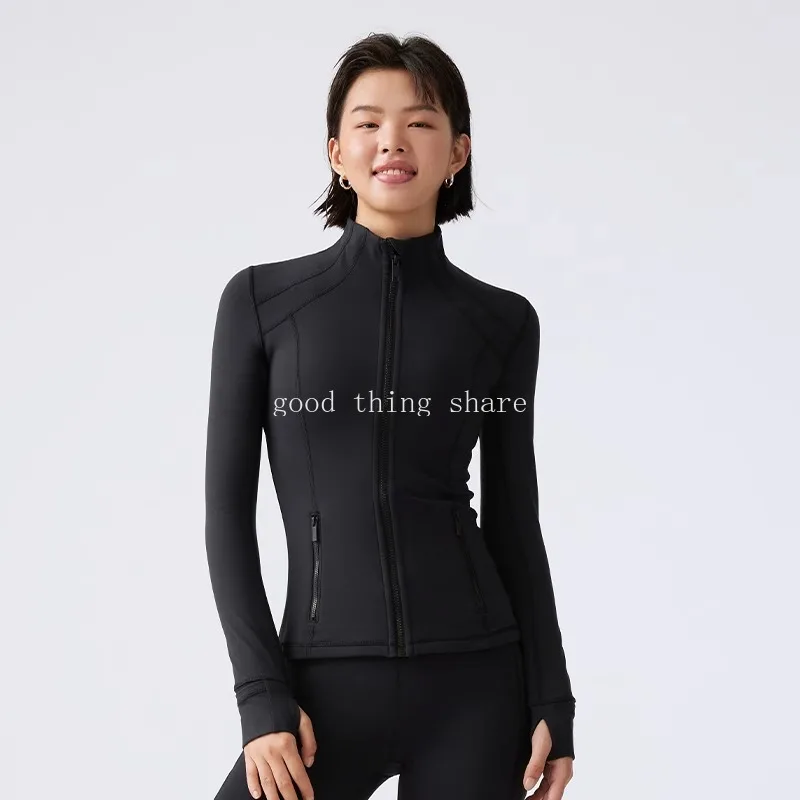 Side Thin Jacket Yoga Clothing Top Running Sports Slim-Fitting Workout Clothes Coat for Women