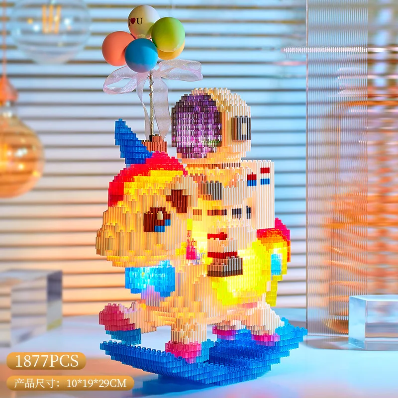 

Lighted Rainbow Unicorn Building Blocks Space Astronaut Assembled Bricks Toys for Adults Children Boys Girls Spaceman Gifts