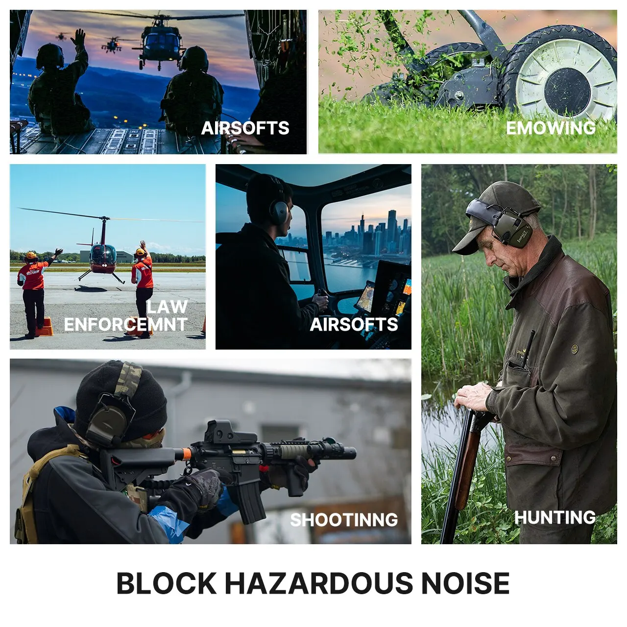 Electronic Shooting Earmuffs Tactical Impact Sound Amplification Headset Ear Protection Anti-noise Ear Muff Outdoor Sports 1pc