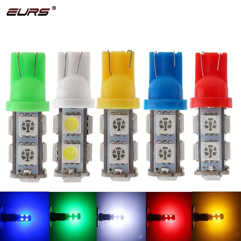 

4 шт. 12 В светодиод 168 W5W 194 T10 5050 9SMD светодиодная лампа RV Camper Truck Автомобильная дверь номерного знака Свет для чтения Белый Синий Красный Зеленый Розовый