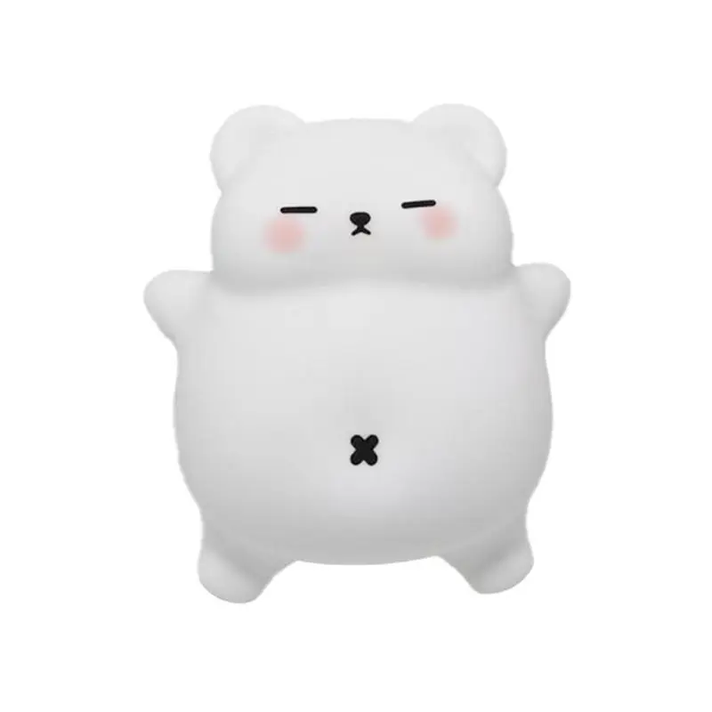 ABSJ-Big White Bear Sleep Lamp Silicone Night Light USB Rechargeable 3 Brightness Levels Timer Cute Snoring
