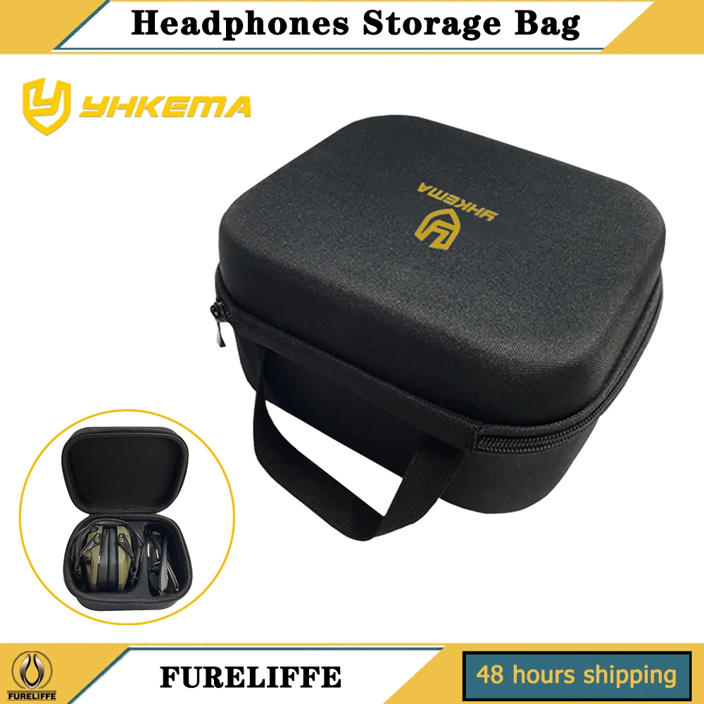 Tactical Earmuffs EVA Storage Case for Shooting Glasses, Shockproof Portable Travel Bag for Headset & Eyewear YHKEMA