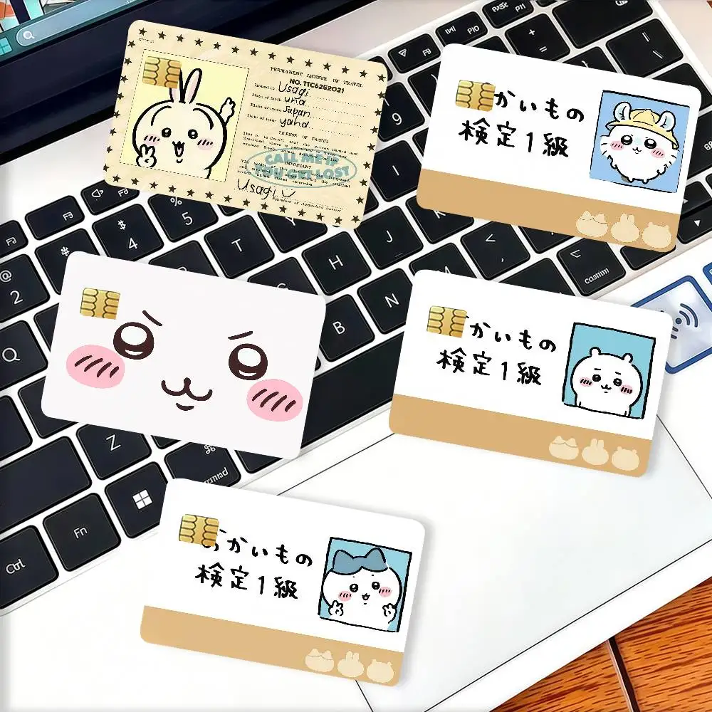 Cartoon cute C-Chiikawa Credit Card Decorative Card Stickers Suitable For Bank Cards Metro Transit Anti-scratch Gift 4PCS