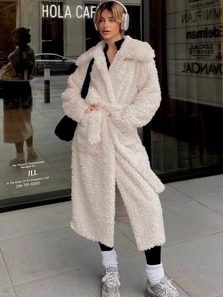 

GypsyLady Elegant Chic Women Long Coats Autumn Winter Thick Warm Women Long Bleted Loose Casual Ladies Streetwear Jackets New