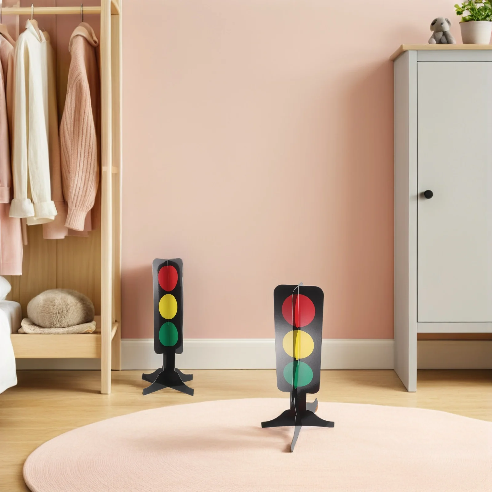 Centros de mesa de cartón 3D para semáforo, decoraciones para fiestas de carreras, accesorios para fotos de cumpleaños, suministros de transporte, 5 uds.