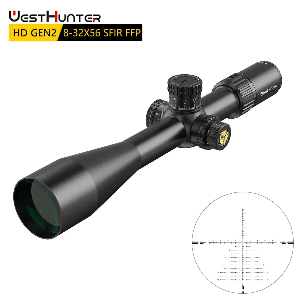 

WestHunter HD GEN2 8-32X56 SFIR FFP Zero Stop Scope 34MM Tube First Focal Plane Illuminated Reticle Hunting Riflescope Sights