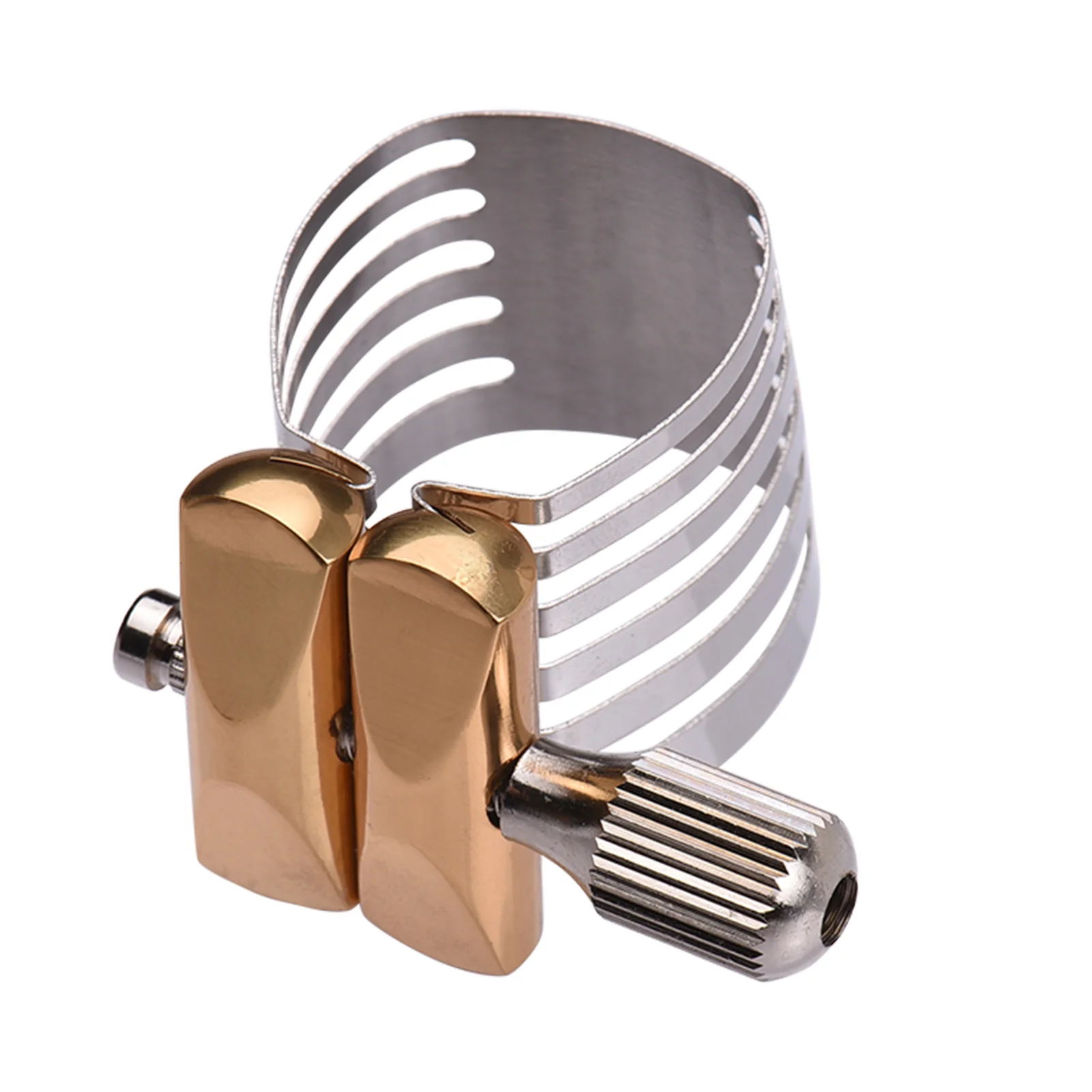 Single Screw Adjustment Saxophone Ligature Compact Durable Sax Ligature for Alto Saxophone Plastic/ Hard Rubber Mouthpiece
