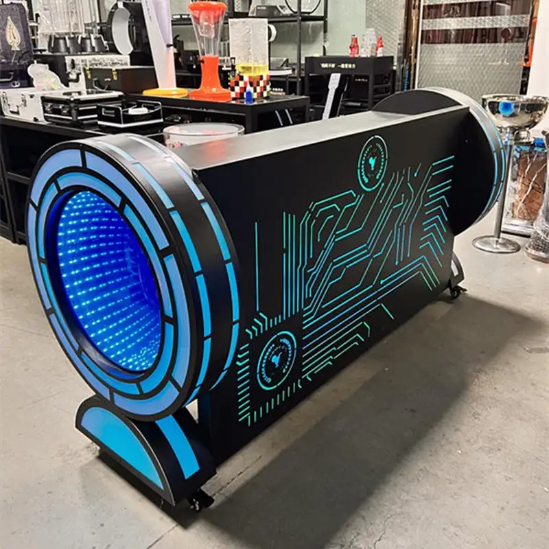 Bar Customized Logo Metal Party DJ Table Led Disc Player Furniture DJ Booth for Night Club - Image 3